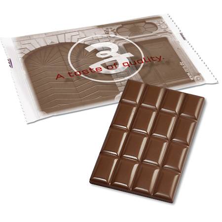 Tablette de chocolat de 60g en emballage individuel