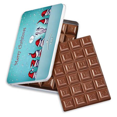Tablette de chocolat de l’Avent 1-24 en mini-boîte décorative
