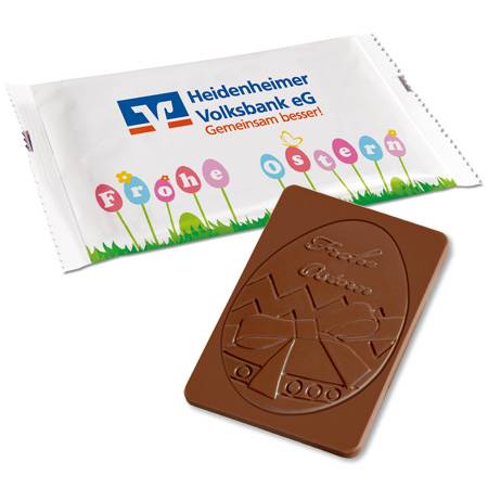 Chocolat motif Œuf de 60g en emballage individuel personnalisé