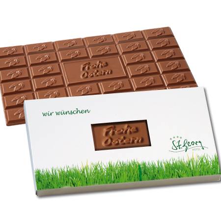 Tablette de chocolat de 150g « Joyeuses Pâques » en coffret cartonné