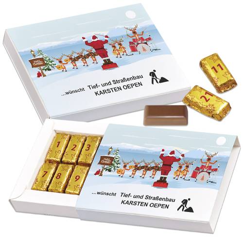 Tiroir-surprise avec 24 chocolats "Christmas Song"
